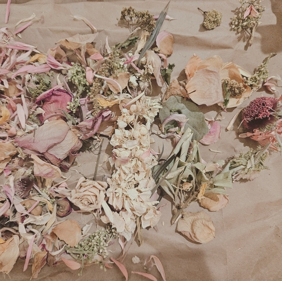 Hand-dried Black Ribbon on Floral Petal Arrangement - Picture 6 of 16